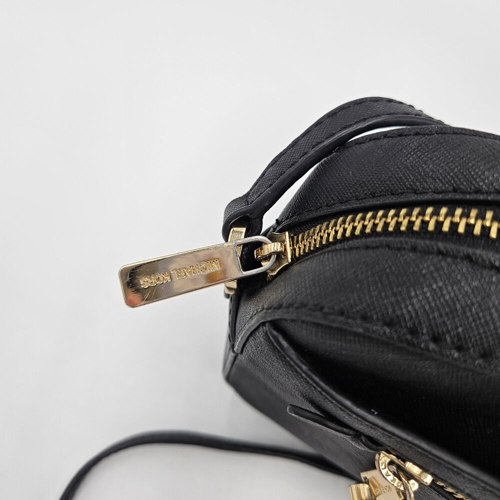 Michael Kors Jet Set Large Saffiano Leather Crossbody Bag Gold Chain Career Glam - Picture 13 of 16